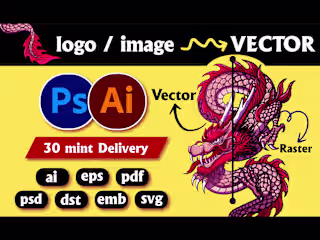 I will do vector tracing, image to vector and convert to vector