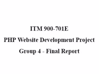 PHP Website Development Project 