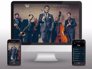 Music Identity/Branding, Website and Collateral for Swing/Jazz band