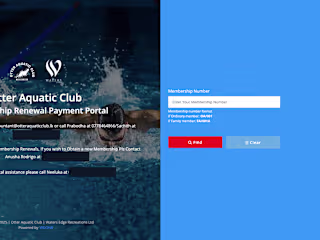 Otters Aquatic Club Membership Payment Portal