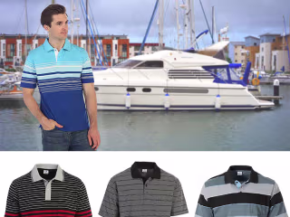 Short Sleeve Striped Polo Shirts for Men
