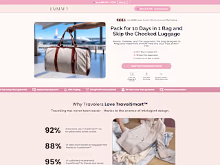 Replo Landing Page for a travel bag brand