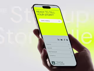 Modern Minimal Website Design for Startup Storyteller