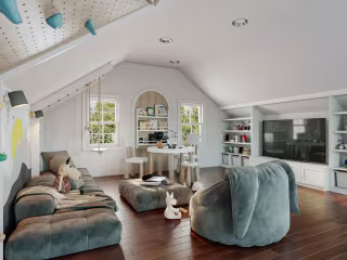 Design interior playground, bedroom, playhouse for your kids