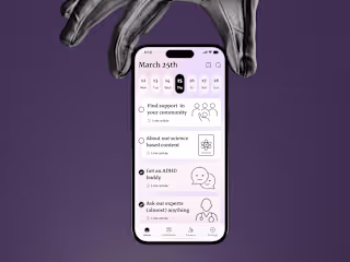 ADHD & Wellness Mobile App UI/UX Design