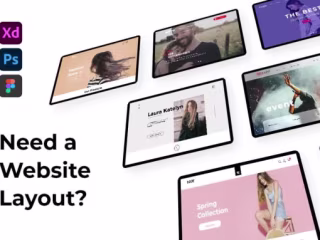 I will design your website layout editable in xd, PSD or figma