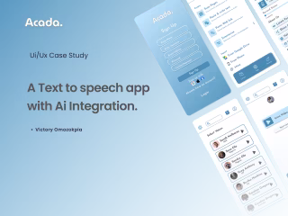 A Ui/ux design case study of a Text to speech app on Behance