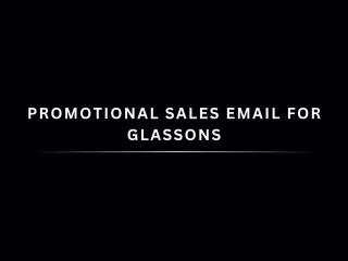 Spec Promotional Sales Email for Glassons