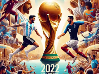 A script of the final match in the Football World cup 2022