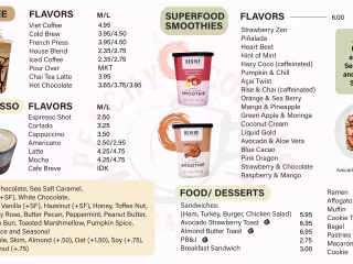 Peachy Corners - Menu Designs