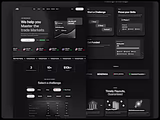 Futuristic landing page for a prop firm