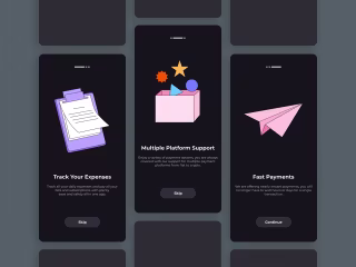 Onboarding page on Behance