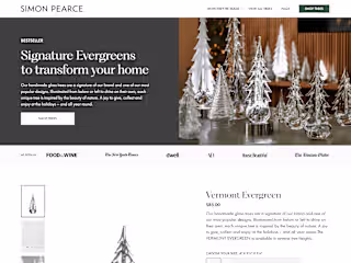 Simon Pearce Landing Page on Replo