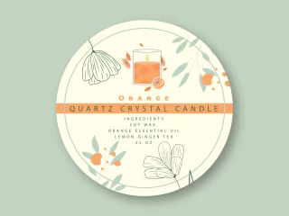 Quartz Crystal Candle Label Template