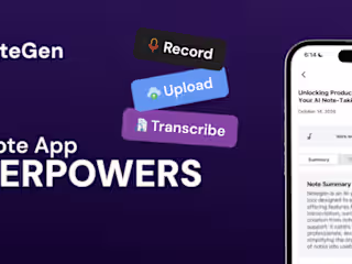 NoteGen for Note Taking and AI Transcription