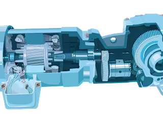 Gear Motor Cutaway Illustration