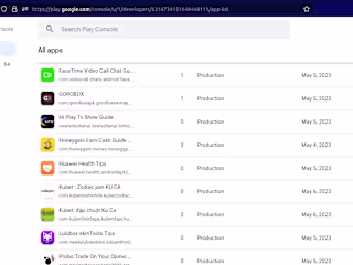 Published apps on play store