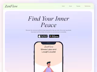 Zenflow - Meditation App Landing Page Wix Studio Template