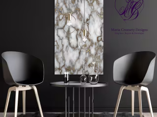 White marble metallic