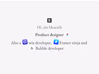 Bharath | UX Designer & No-Code web Developer