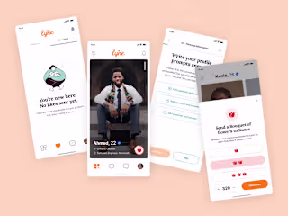 UI Design, User Research and Prototyping for a Dating app
