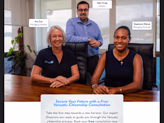 2nd Citizenship Service Landing Page Design
