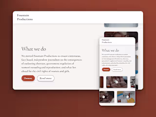 Fountain Productions | Custom Web design for a non Profit