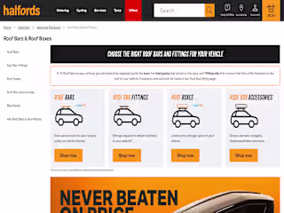 Increased sales by 7% in the roof bars product segment @Halfords