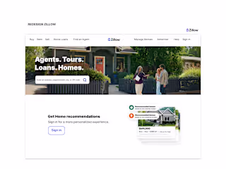 Zillow.com Landing Page Redesign (Figma)