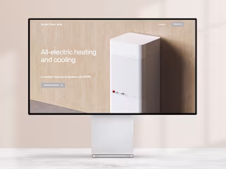 Webflow website for sustainable heat pumps from Electric Air