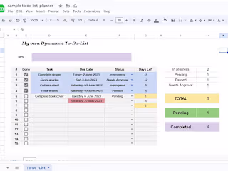 Google sheets(Book keeping)