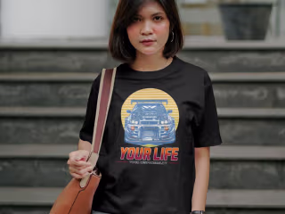 Black t-shirt model