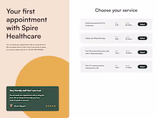 Spire Healthcare Booking Form Concept