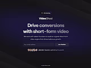 Framer Waitlist Landing Page: VideoGhost