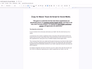 Mason Texan Ad Script for Social Media