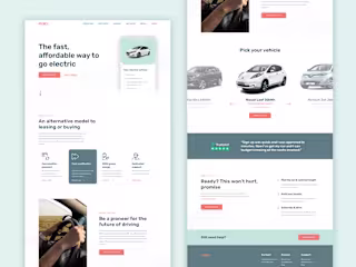 Homepage Design for an Electric Car Subscription Platform