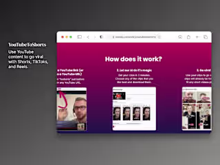 YouTubeToShorts: Go viral with Shorts, TikToks, and Reels.