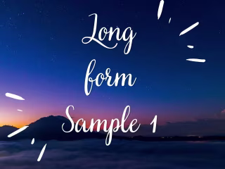 Talking head Long form Edit Sample 1