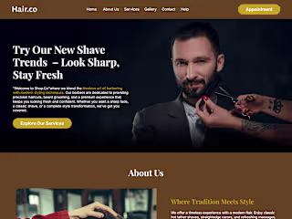 Modern Salon & Haircut Website Design