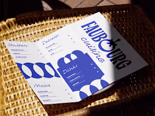 FAUBOURG CUISINE LOGO AND MENU