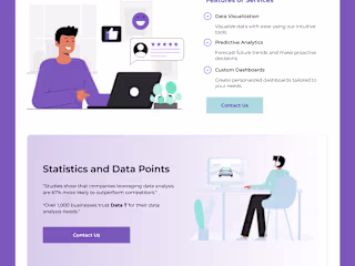 Landing Page website for Data T