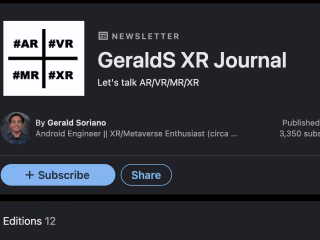 GeraldS XR Journal - LinkedIn Newsletter Series