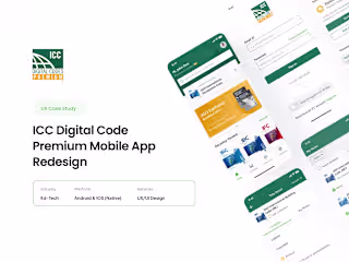Redesign of ICC Digital Code Premium Mobile App