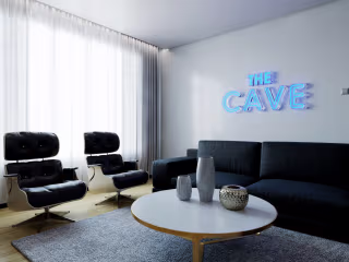 Sleek 3D Interior Visualization for Gaming Lounge