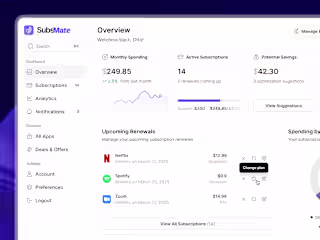 👌 SubsMate – Smart Subscription Management Dashboard