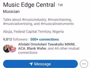 Music Edge built to 9k followers on LinkedIn 