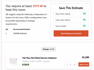 Custom product calculator & CRM integration
