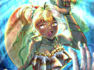 Summer Fruit Mermaid Collab Illustration