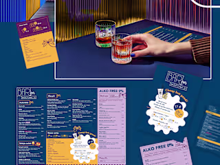 Menu design - Bar Mostowa33, 2025