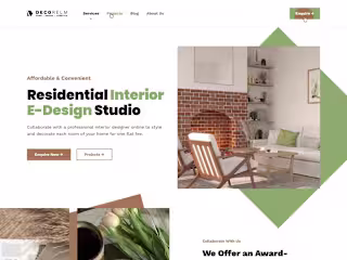 Landing Page for an Interior E-Design Studio